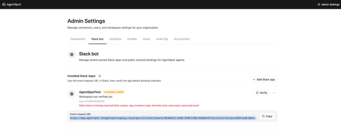 add the slack app