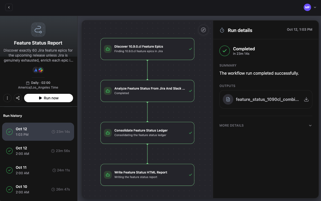 workflow recap