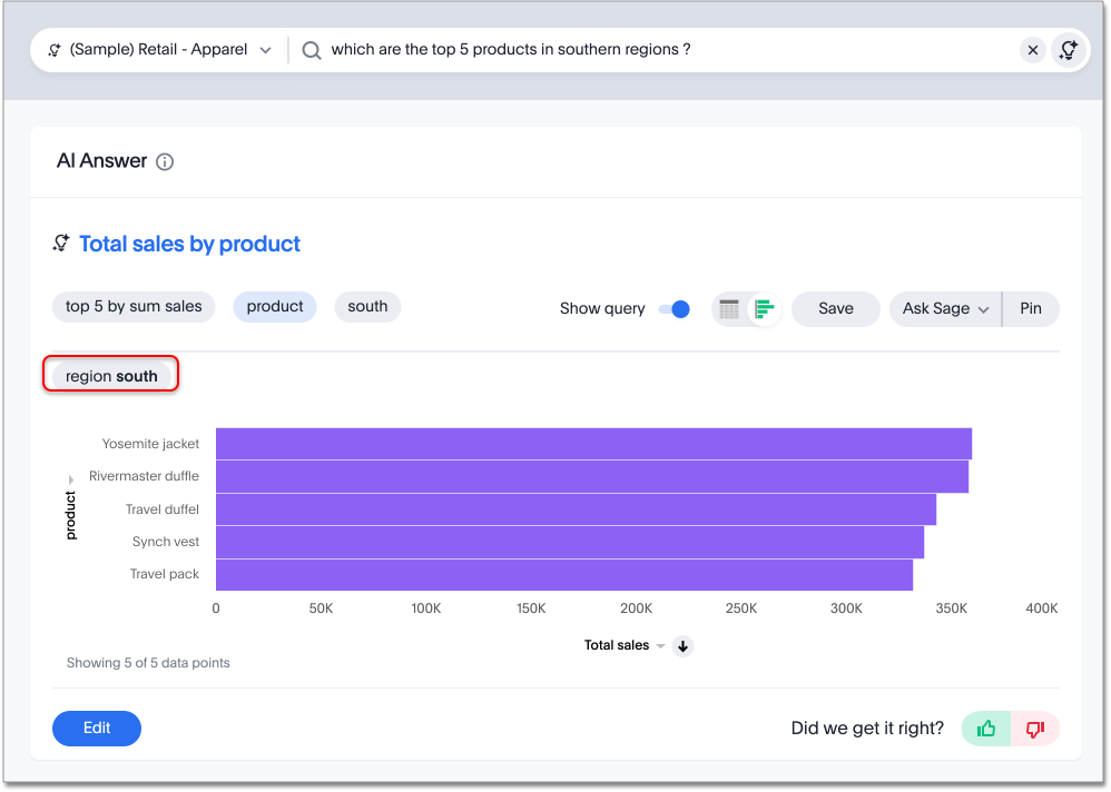 Verify search tokens for South region