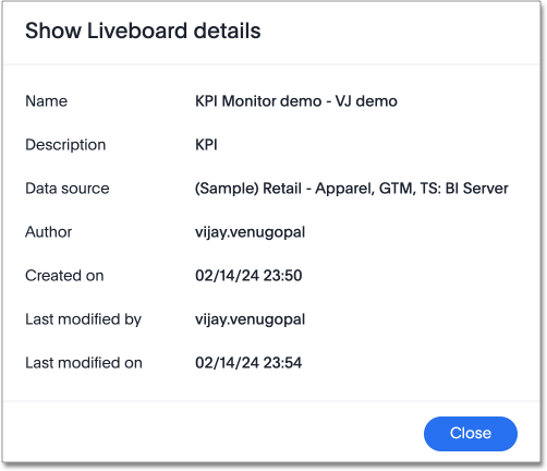 Show Liveboard details