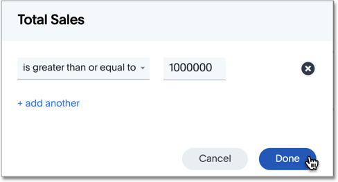 Complete filter on axis