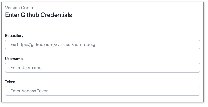 Enter github credentials