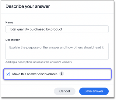 Save an Answer dialog