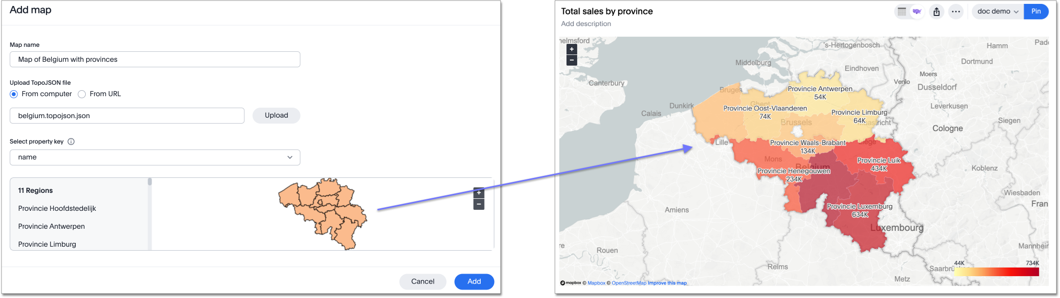 Custom geo map being added
