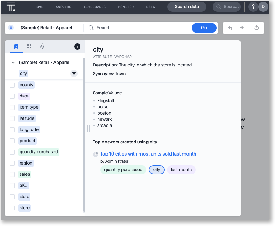 Overview of the new data panel