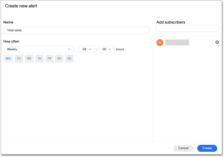 Create new alert scheduling