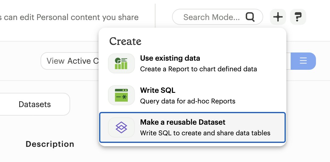 Make a reusable Dataset
