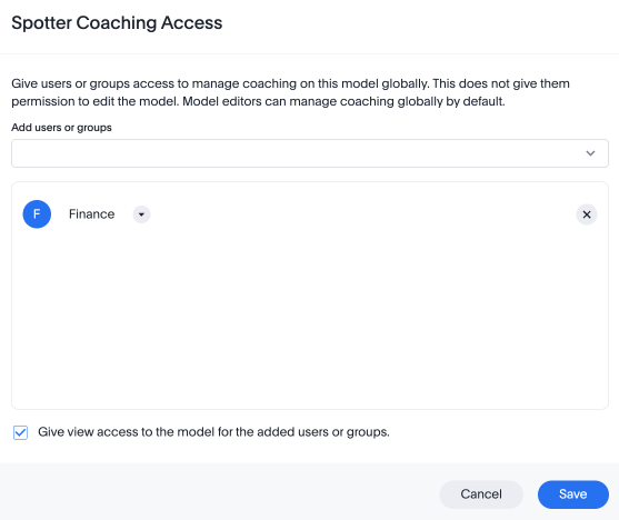 spotter coaching access