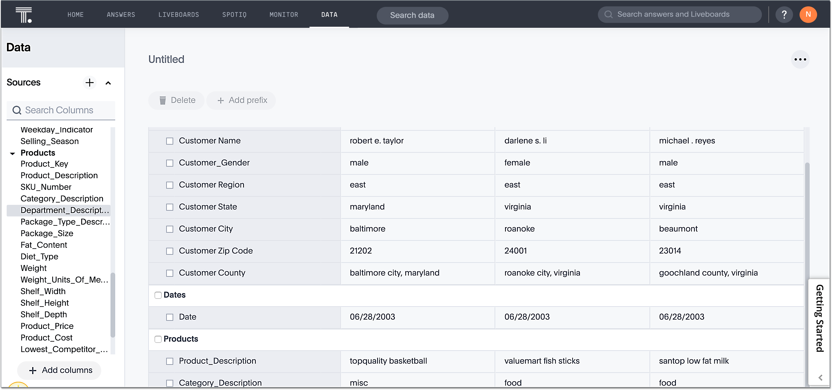 Model in progress with the columns specified earlier in the article