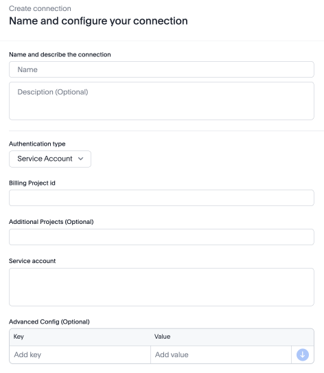 Enter connection details