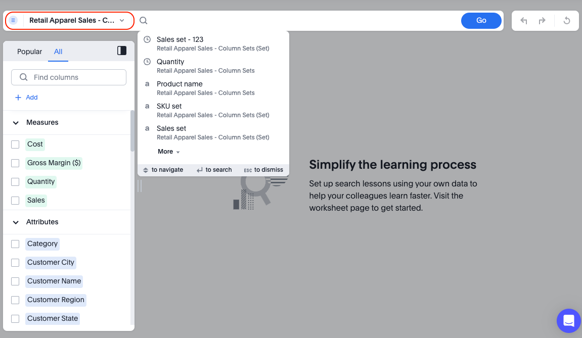 New search data experience