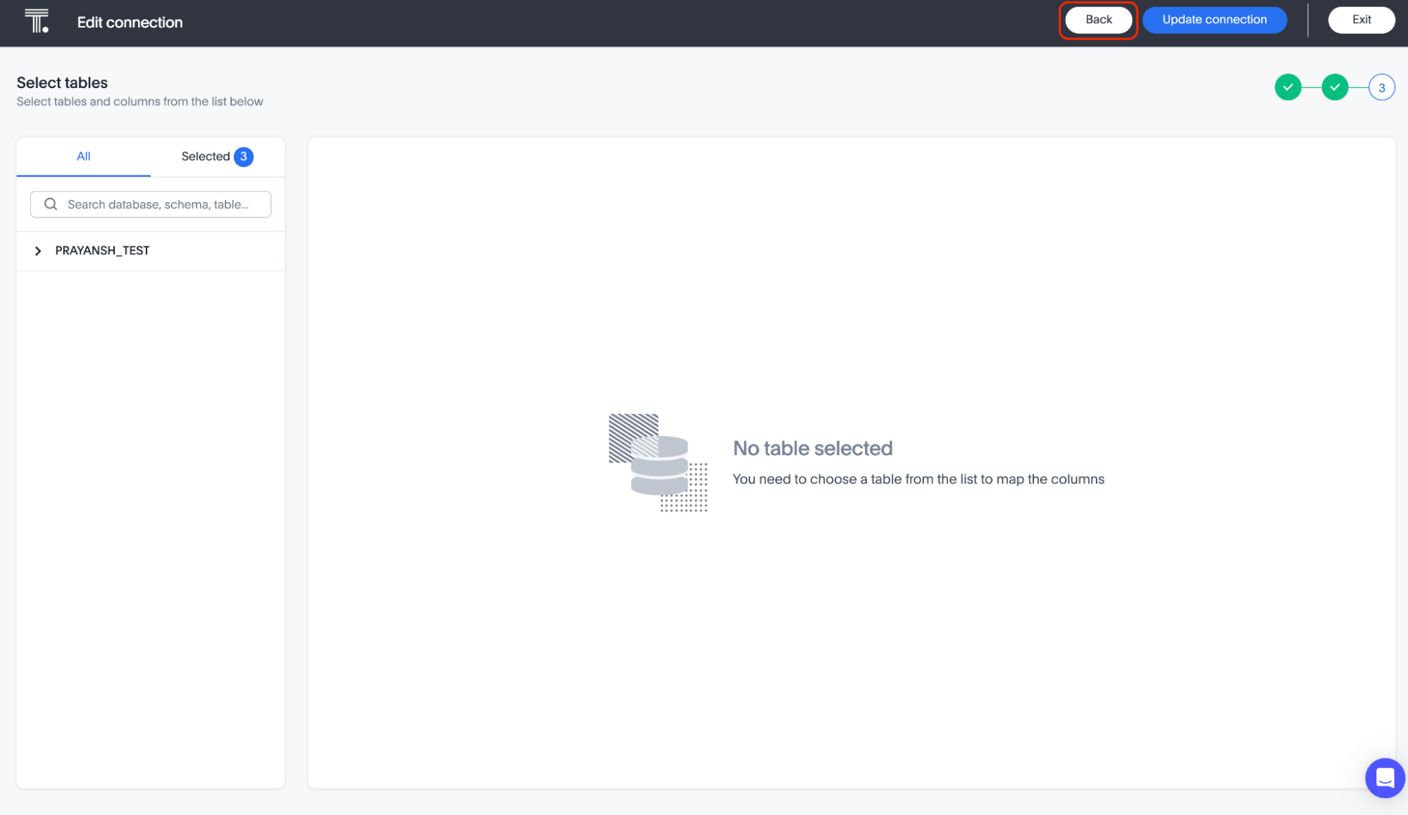Select Back from the top bar.