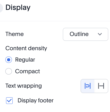 Table content density