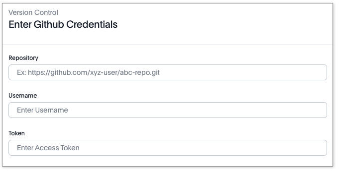 Enter github credentials