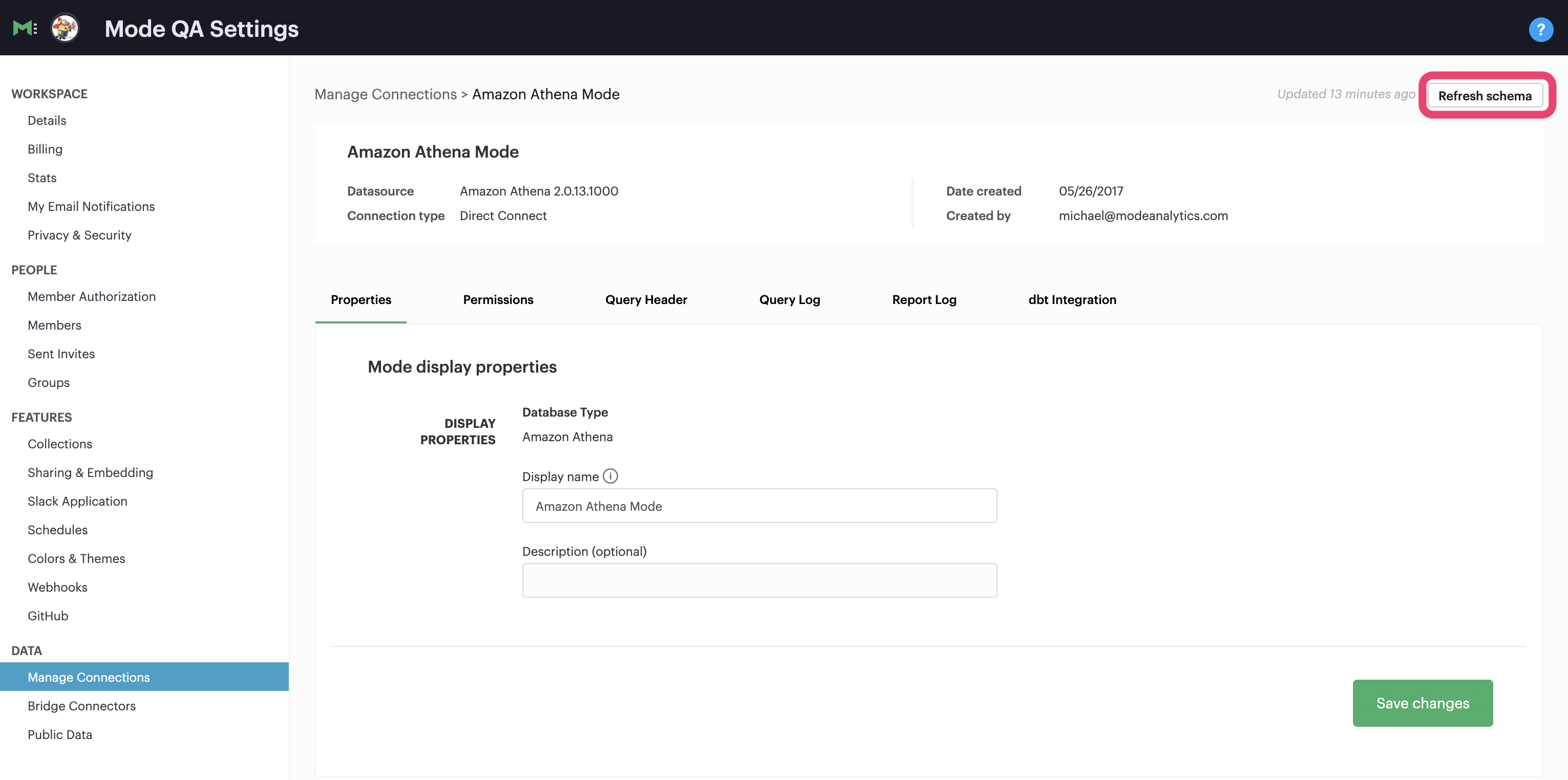 Manage Connections Refresh