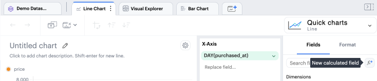 Create calculated field in chart builder