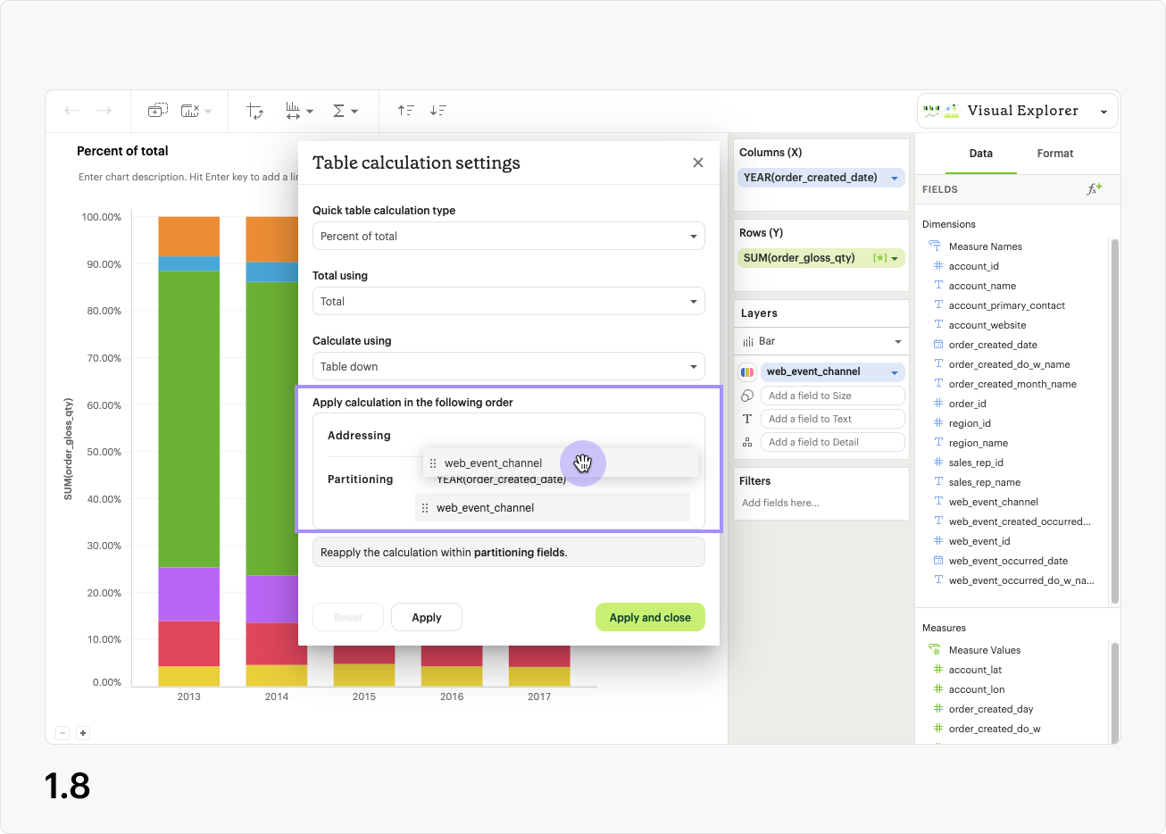 Table calc settings 1.8