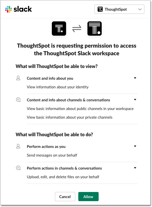 Allow access to your Slack account