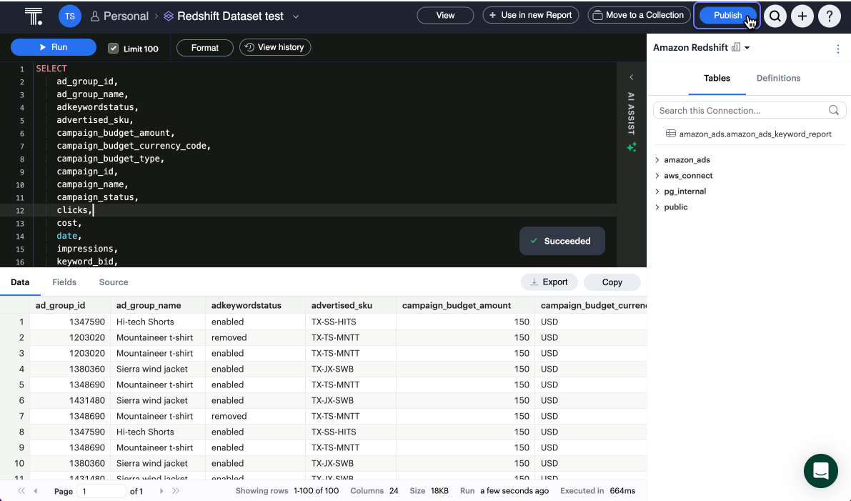 Publish a Dataset