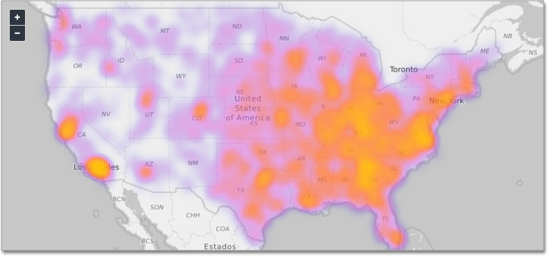 Geo heatmap chart example