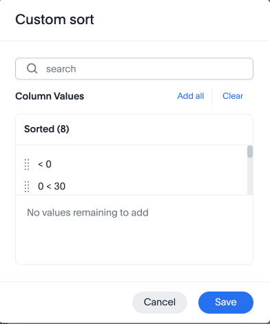 Custom sort order on Answers