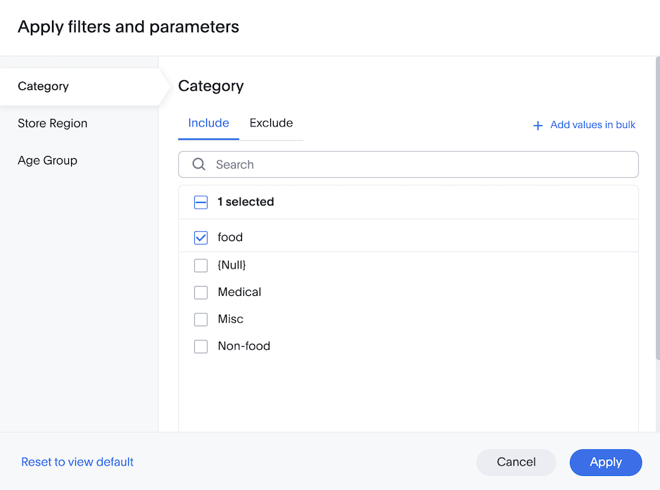 Centralized filter modal