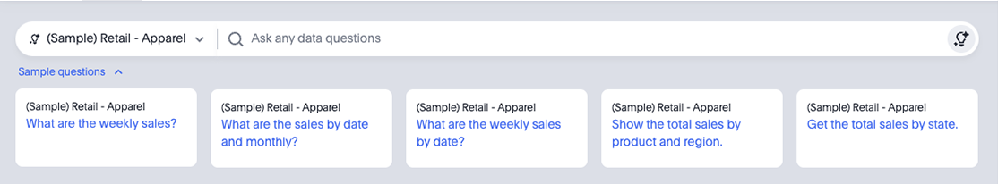 Search Data interface open