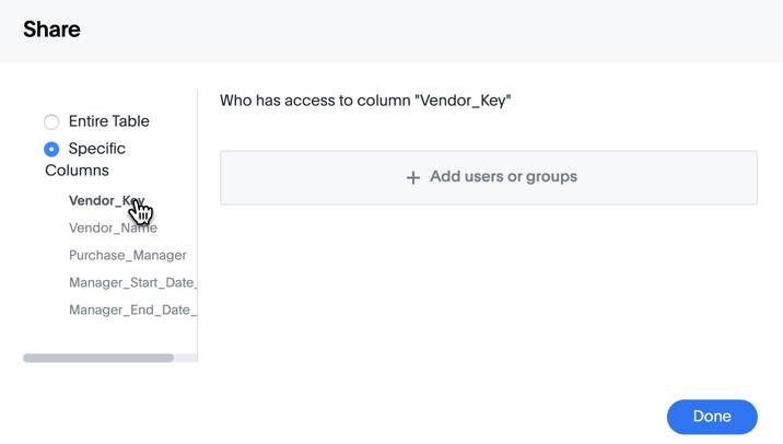 Specify sharing type