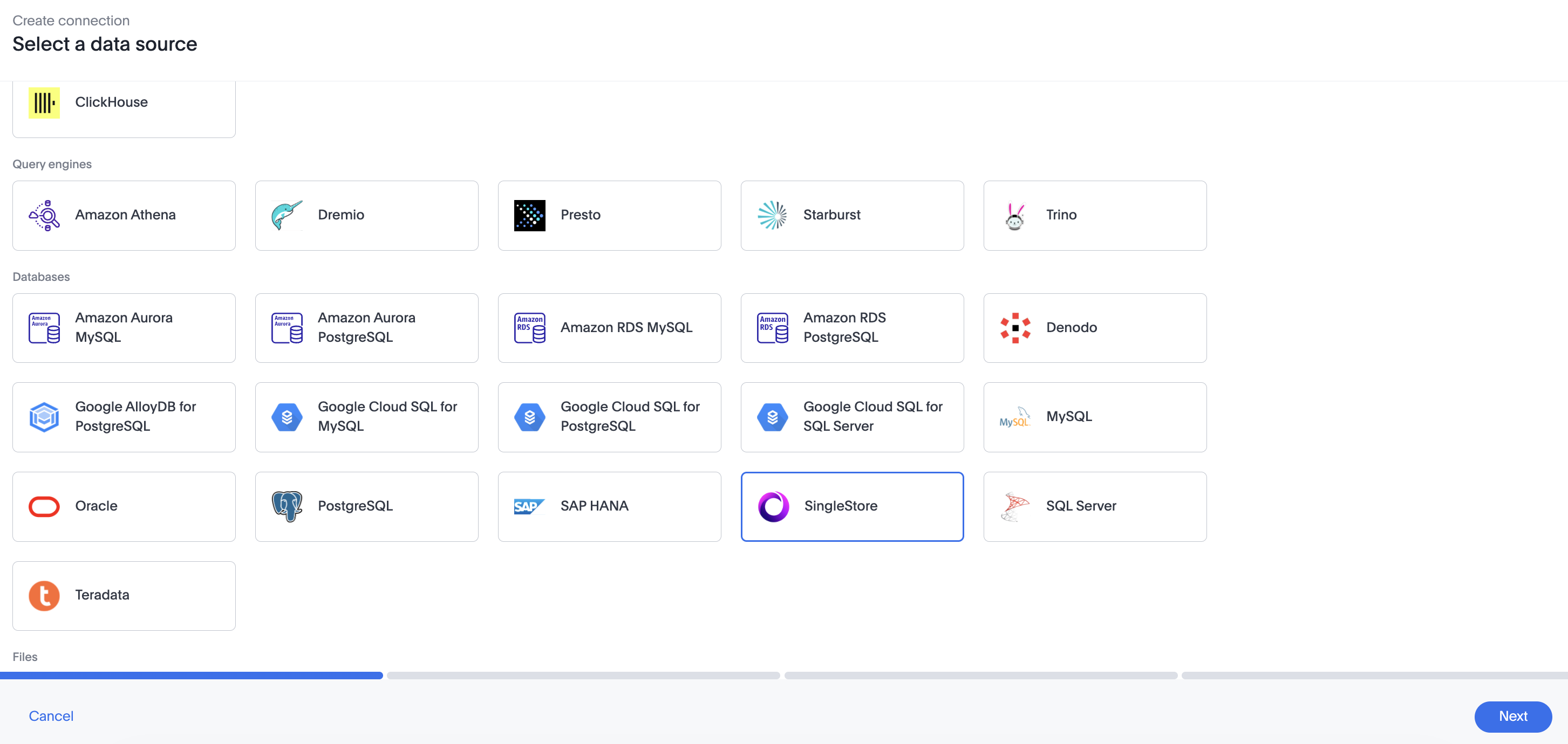 Add a SingleStore connection