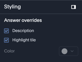 KPI Styling Answer overrides