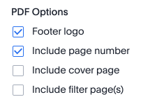 See the PDF options: footer logo
