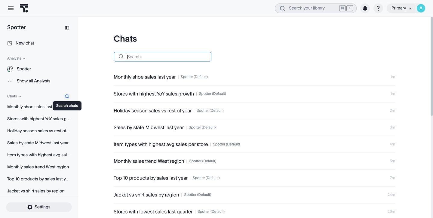search chats