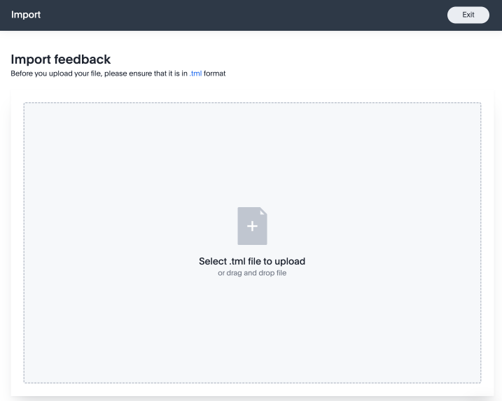 Select .tml file to upload