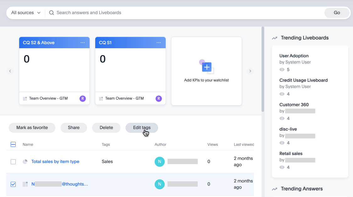 Apply tags from Home page