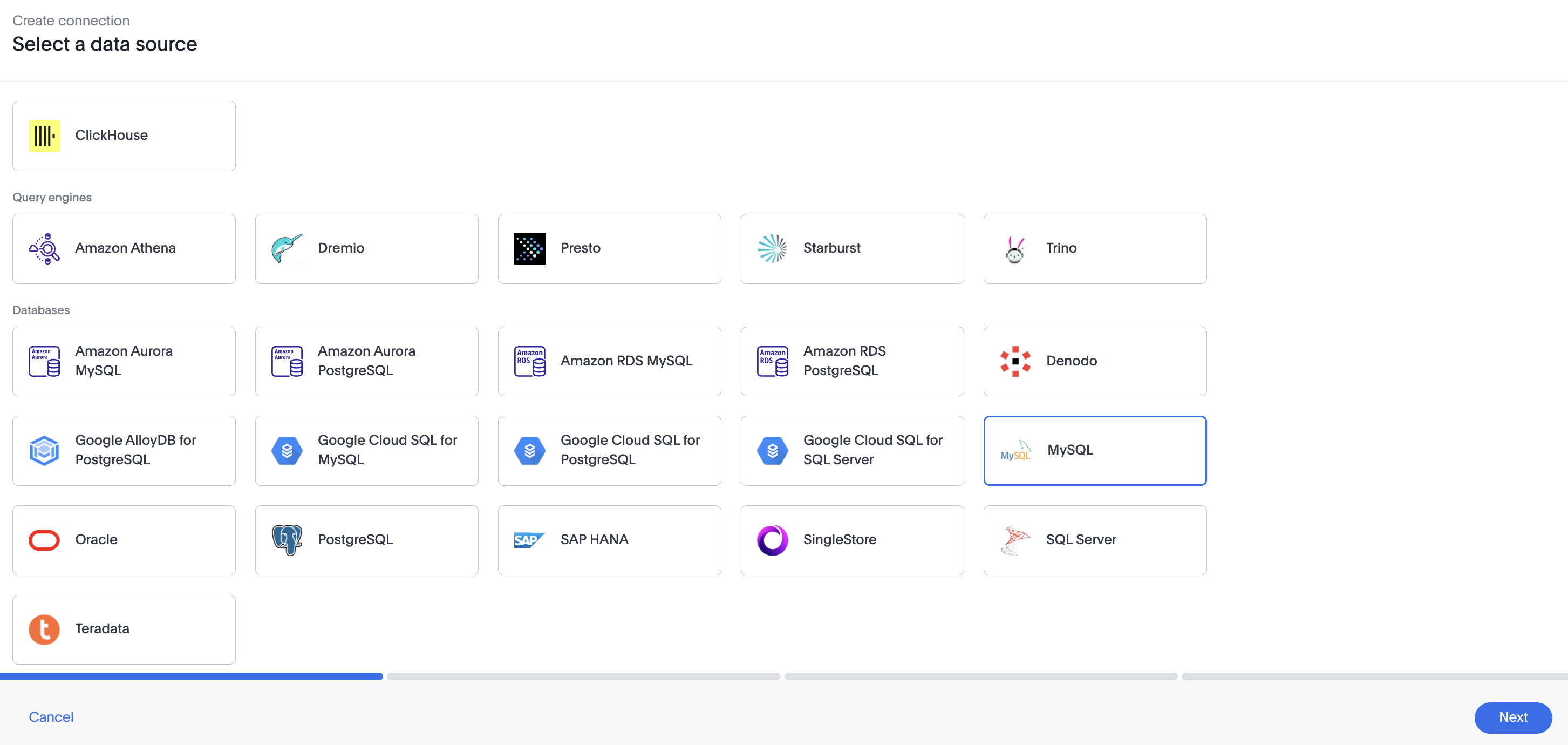 Add a MySQL connection