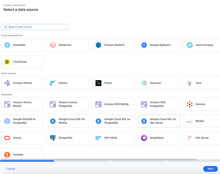 Choose your data source