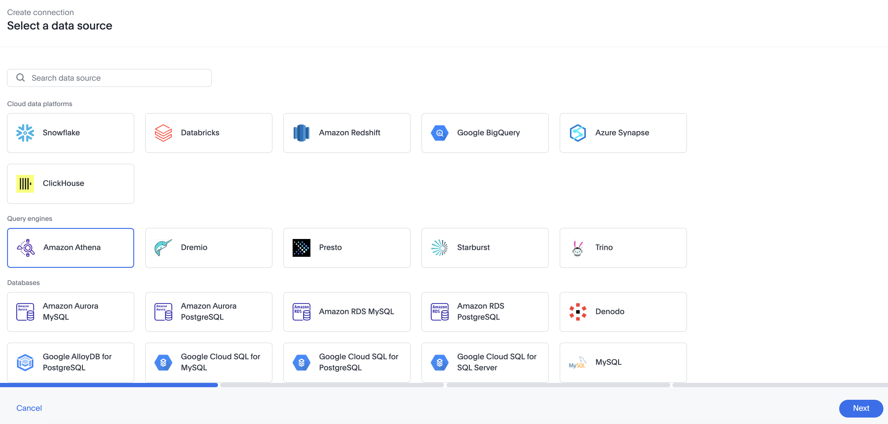 Add a Amazon Athena connection