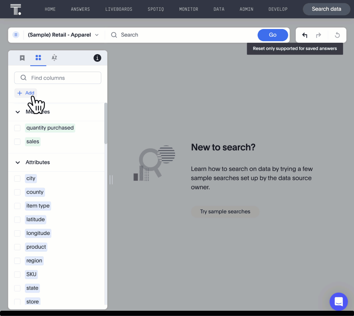 Column set creation process