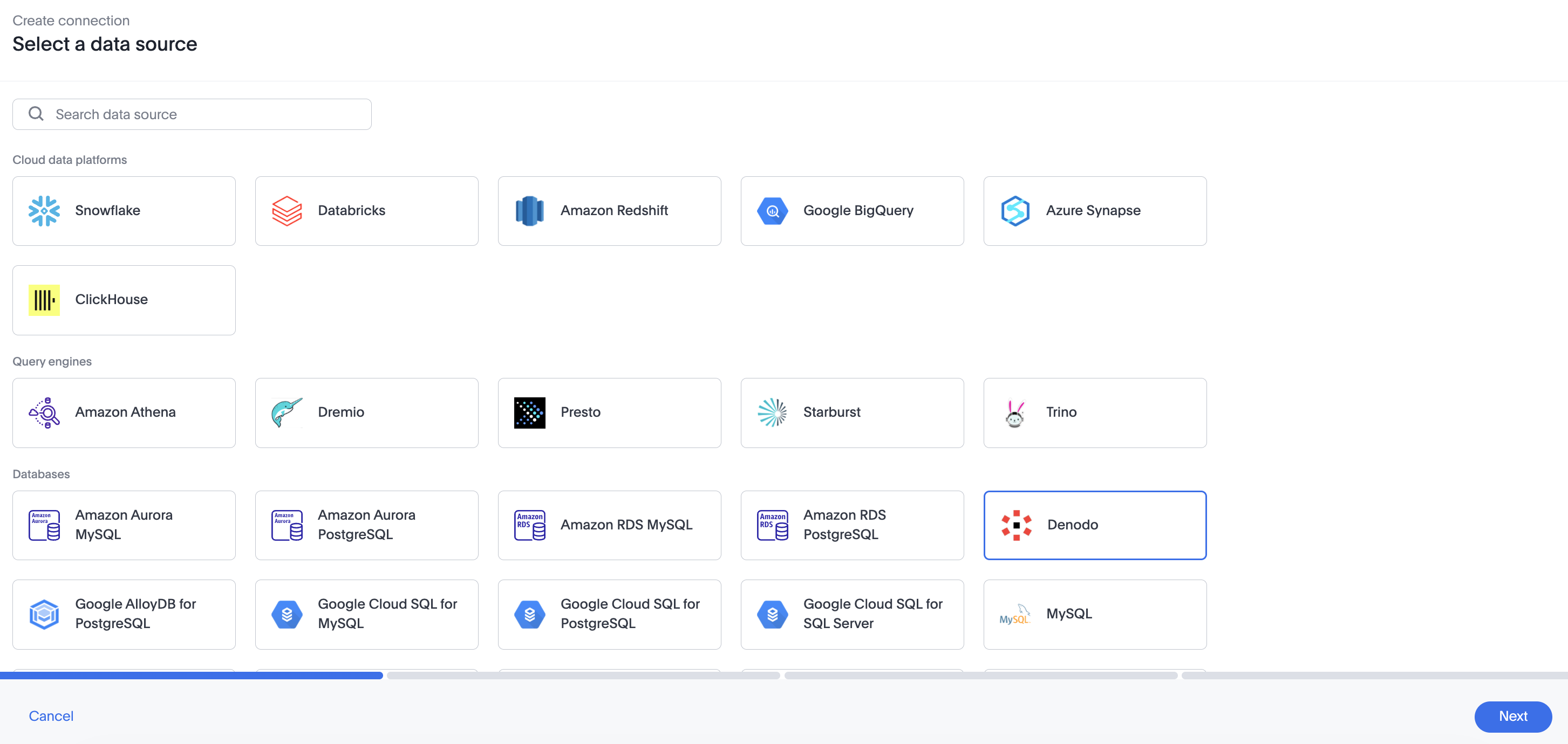 Add a Denodo connection