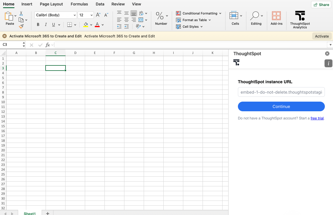 Enter the url for your TS instance