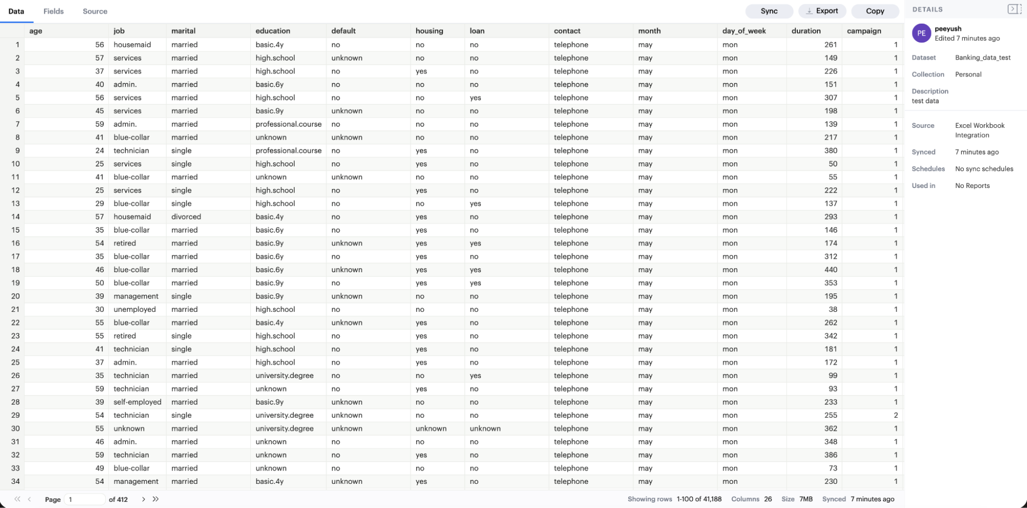 View generated columns.