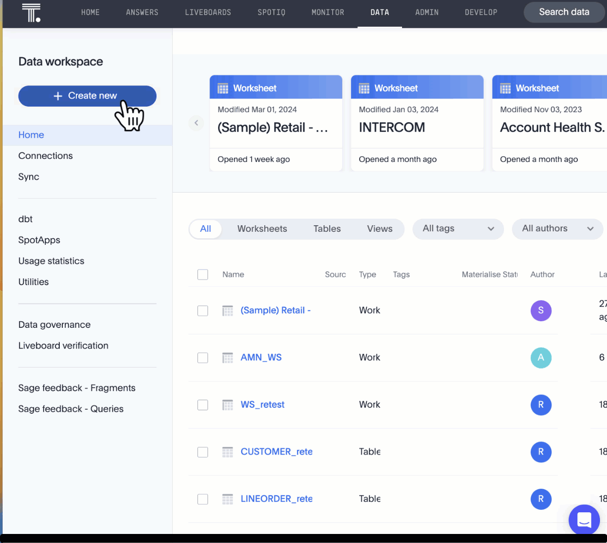 Click and drag to create a join