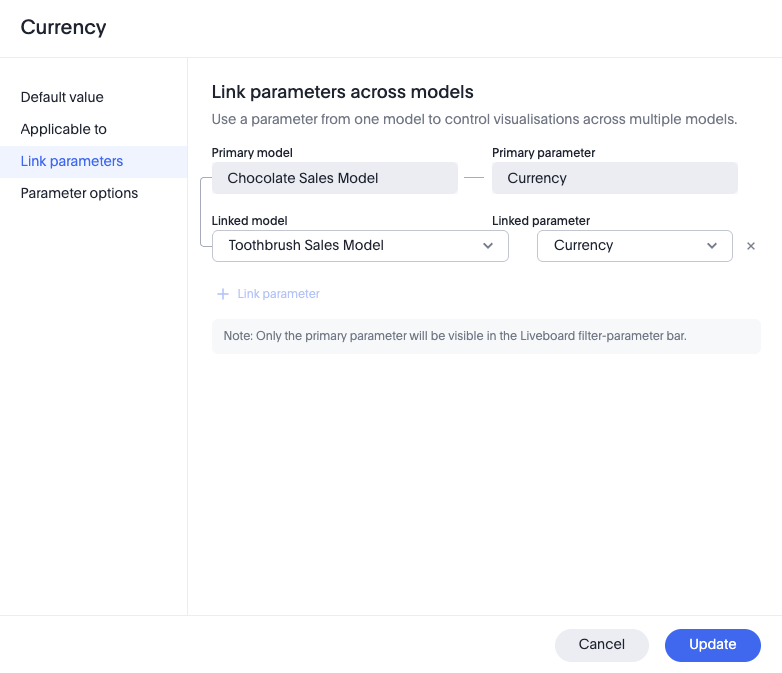 Link parameters across Models.