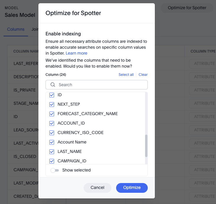 Optimize for Spotter