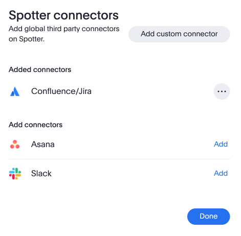 Spotter default connectors.