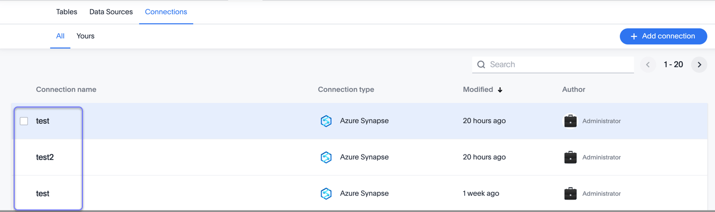 Select a connection to edit