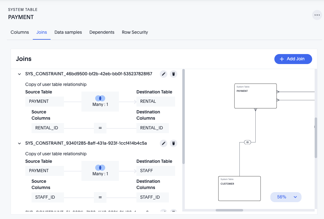 Select + Add Join in the upper right corner