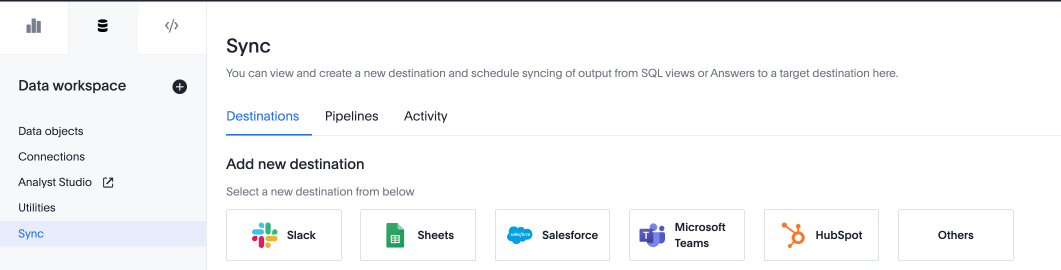 Main TS Sync page