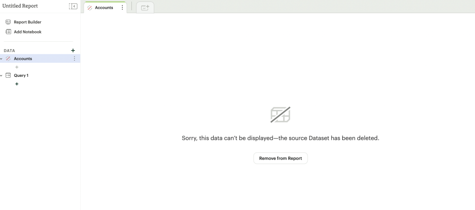 Delete Dataset confirmation