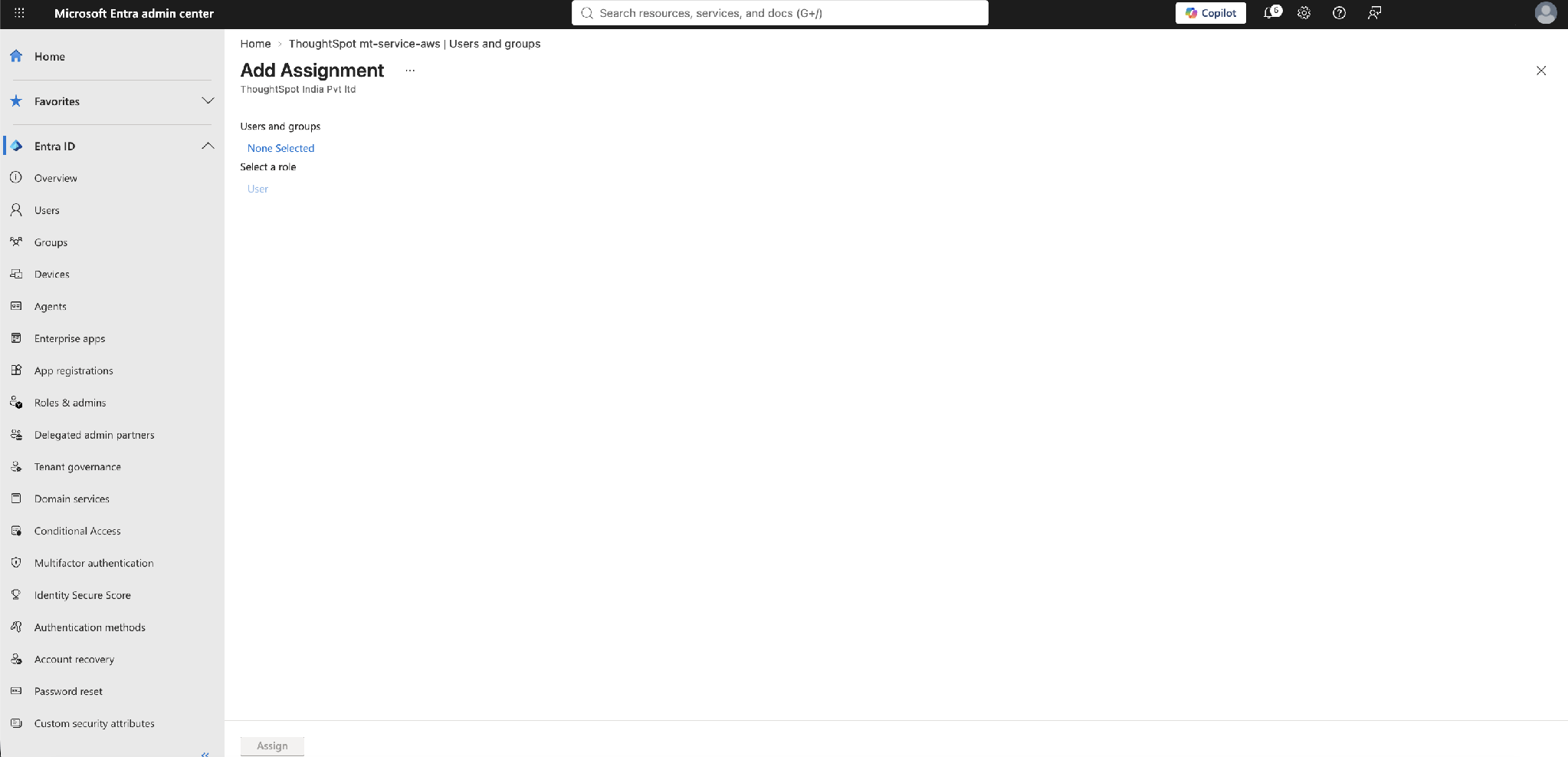 Add Assignment – select Users and groups